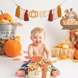 Pumpkin Tassel High Chair Banner 1st Birthday Decorations Fall