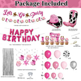 Disco Cowgirl Birthday Party Decorations - 105PCS Pink Decorations