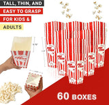 60 Movie Night Popcorn Paper Boxes Buckets 7.75 Inches Tall Large