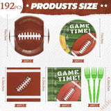 192 Pcs Football Paper Plates and Napkins Set Football Party