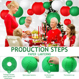 Christmas Party Decorations Red White Green Hanging Paper for Xmas