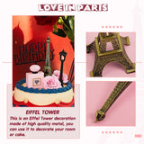 8 Pcs Paris Eiffel Tower Cake Topper Set, 7 Inch Romantic Decor w Mord
