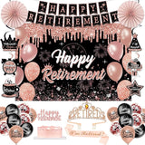 Retirement Party Decorations for Women 52Pcs PRE STRUNG Rose Gold