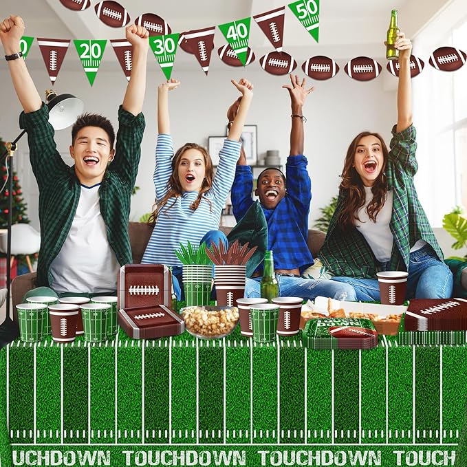 178Pcs Football Party Supplies Includes Dinner Plates Dessert Plates