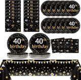40th Birthday Party Supplies Serves 24 Black and Gold 40 Years Old