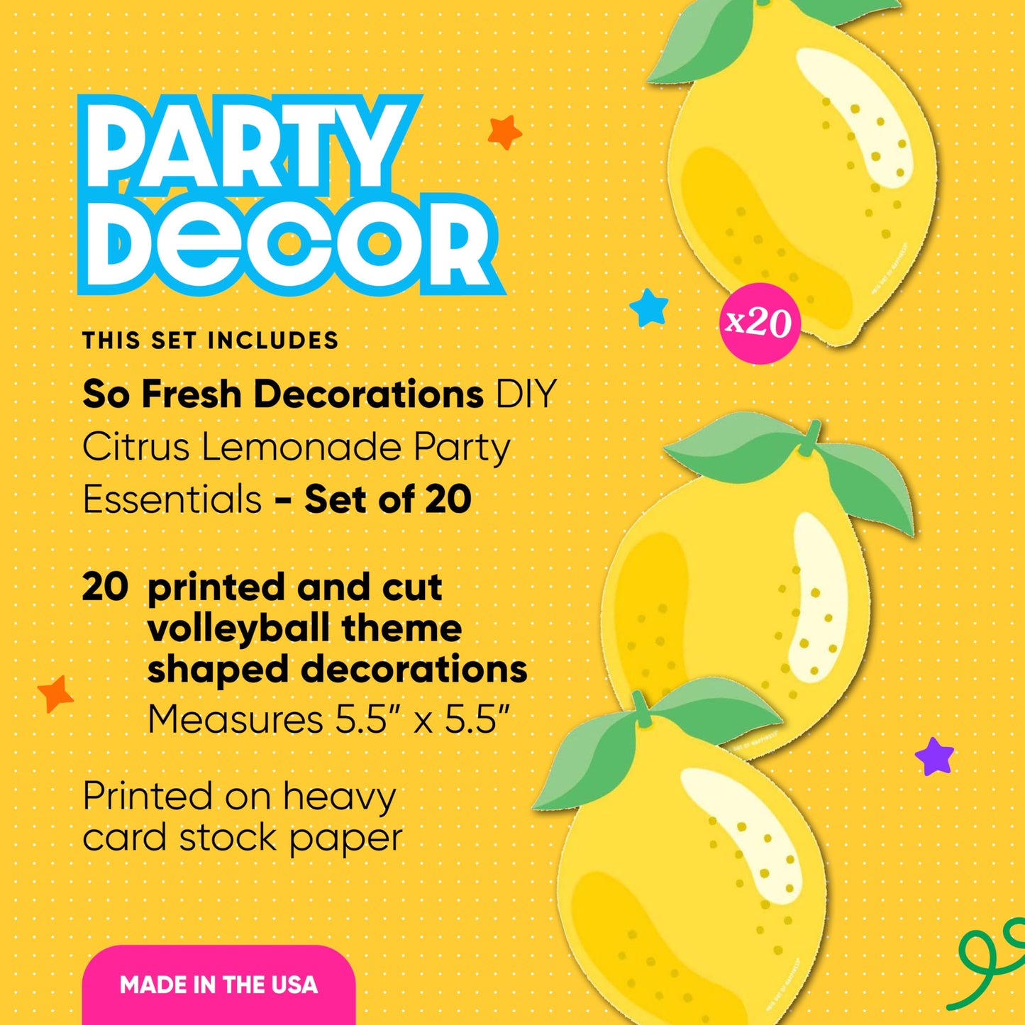 Big Dot of Happiness So Fresh Decorations DIY Citrus Lemonade Party