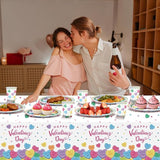 Valentine's Day Party Decorations Set Inclued with Plates Tablecloth