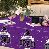 QZYL 2 Pcs Graduation Tablecloth, 108" X 54" Plastic Graduation