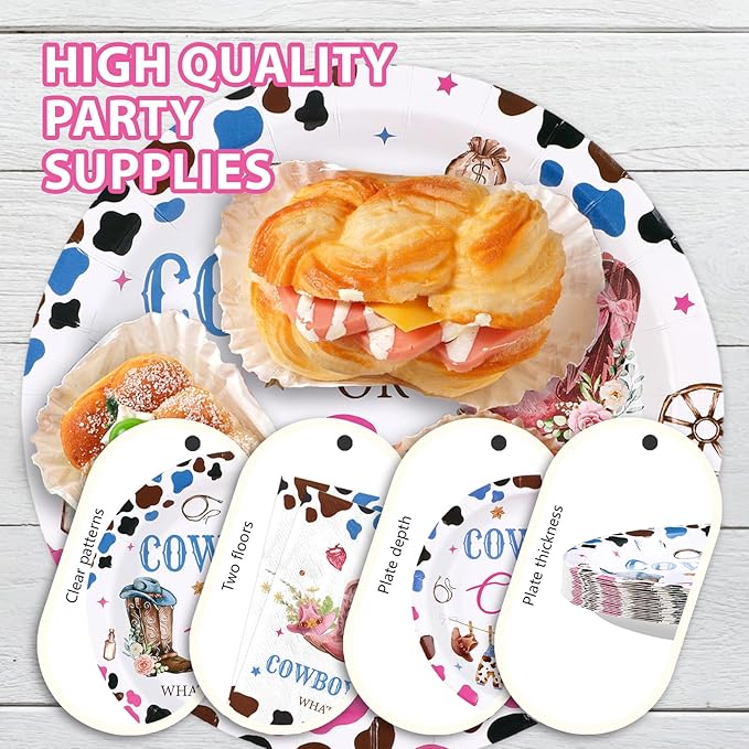 96Pcs Western Gender Reveal Decorations Cowboy or Cowgirl Gender