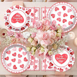 96Pcs Valentines Day Pales and Napkins Red Heart Love Valentine