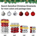 GameXcel 24Pcs Christmas Balls Ornaments for Xmas Tree - Shatterproof