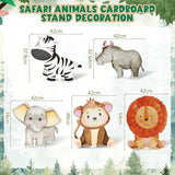 5 Pcs Large Jungle Safari Animal Cardboard Cutouts 16.5 to 26.4