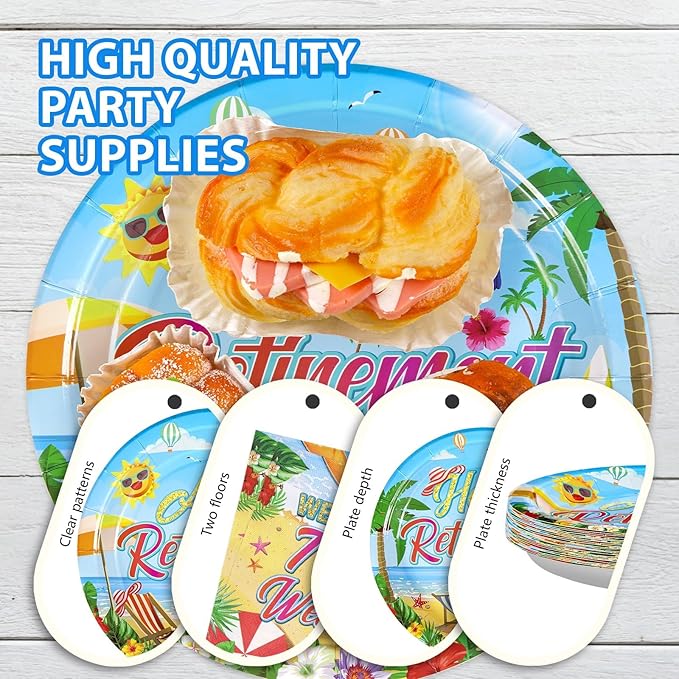96Pcs Tropical Retirement Party Decorations Hawaiian Aloha