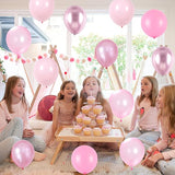Pink Balloons Set, 60 Packs 12 Inch Metallic Chrome Pink Pearl