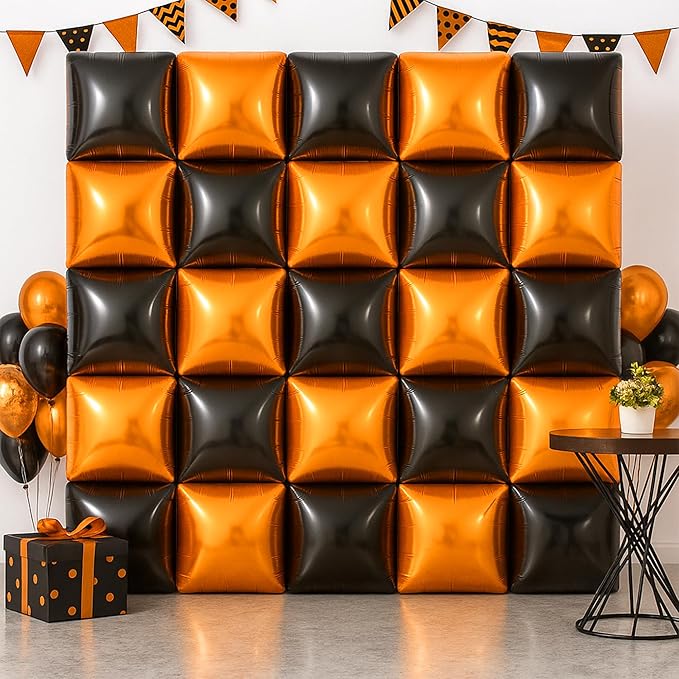 Big 22 Inch Black and Gold Balloons Pack of 6 Black and Gold