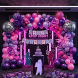 K-Pop Music themed Birthday Decorations with Hot Pink Metallic Purple