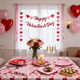 Valentine's Day Party Supplies Set Romantic Pink Heart Paper Plates