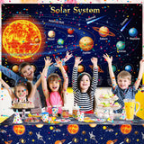 Sumind 6 Pieces Space Tablecloth Decorations Plastic Outer Solar