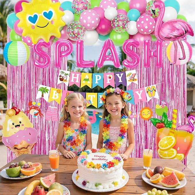 Summer Pool Beach Party Decorations, Splash Birthday Bash Party Suppli