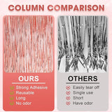 Voircoloria 4 Pack Rose Gold Foil Fringe Backdrop Curtains, Tinsel