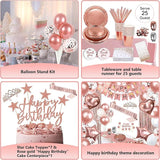 263 Pcs Rose Gold Birthday Decorations for Women All Ages Party