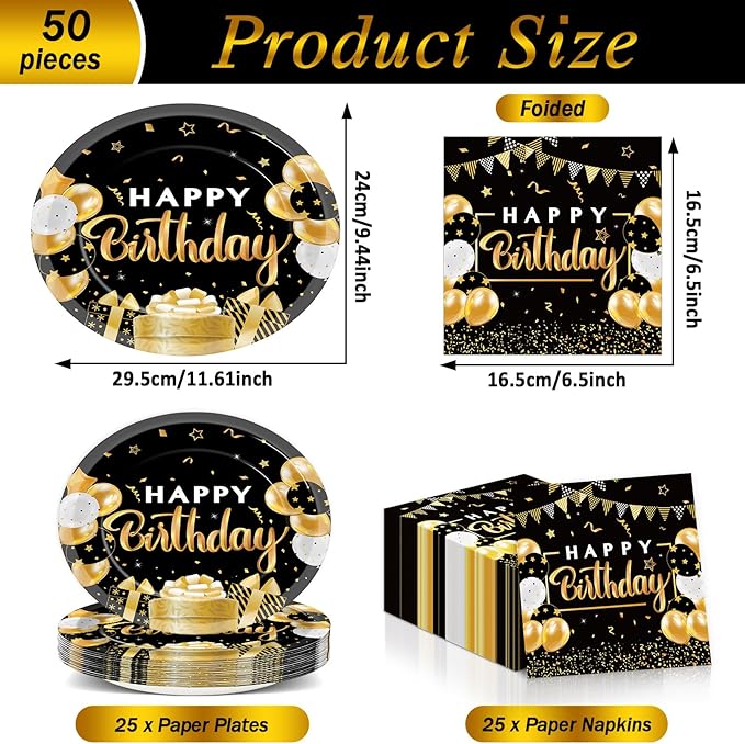 Birthday Oval Paper Plate 11inch Large Happy Birthdays Plates and