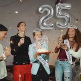 25th Birthday Decorations for Women Silver with 25th Birthday Sash