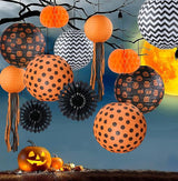 12 Pack Halloween Decorations Hanging Paper Lantern Pumpkin Set
