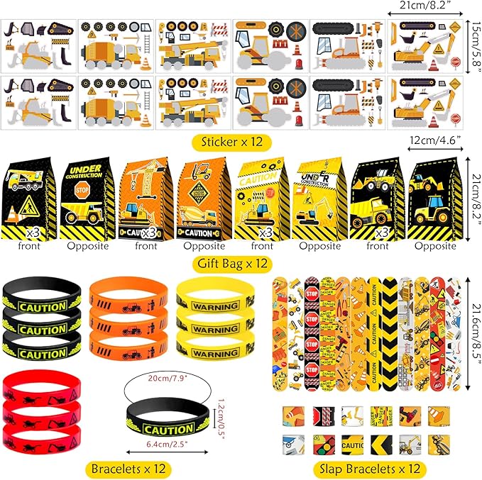 Construction Party Favors Supplies Including Paper Glasses Gift Bag