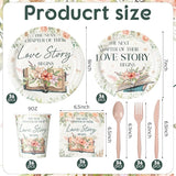 252 Pcs Next Chapter Love Bridal Shower Party Tableware Set Included