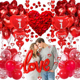 Valentines Day Decorations Set I Love You Balloons and Red