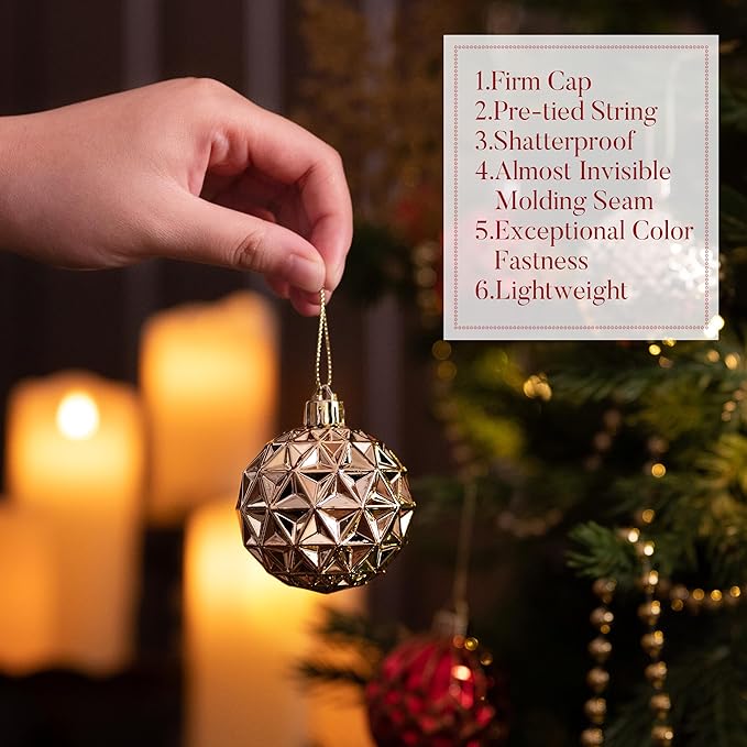 Valery Madelyn Christmas Tree Decorations Ornament Set, 50ct 2 Inches