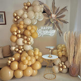 White Sand Gold Balloons,12 Inch Double Stuffed Boho Balloons and