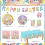 Happy Easter Supplies Kit for 25 Guests Easter Bunny Decorations