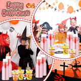 100 Pcs Halloween Plastic Cups 16 oz Clear Disposable Blood Print