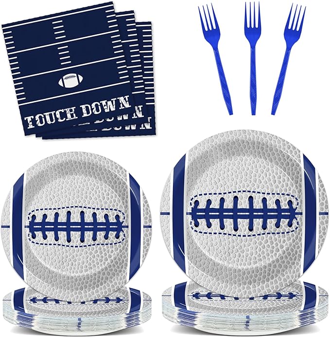 25 Guests Cowboys Football Party Plates and Napkins Supplies