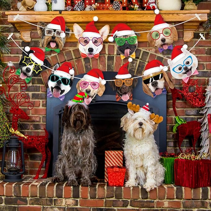 Dog Christmas Garland Dog Birthday Banner Puppy Themed Party