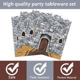 96PCS Medieval Plates Napkin Halloween Castle Party Decorations
