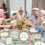 96PCS Christmas Paper Plates and Napkins Set Christmas Party