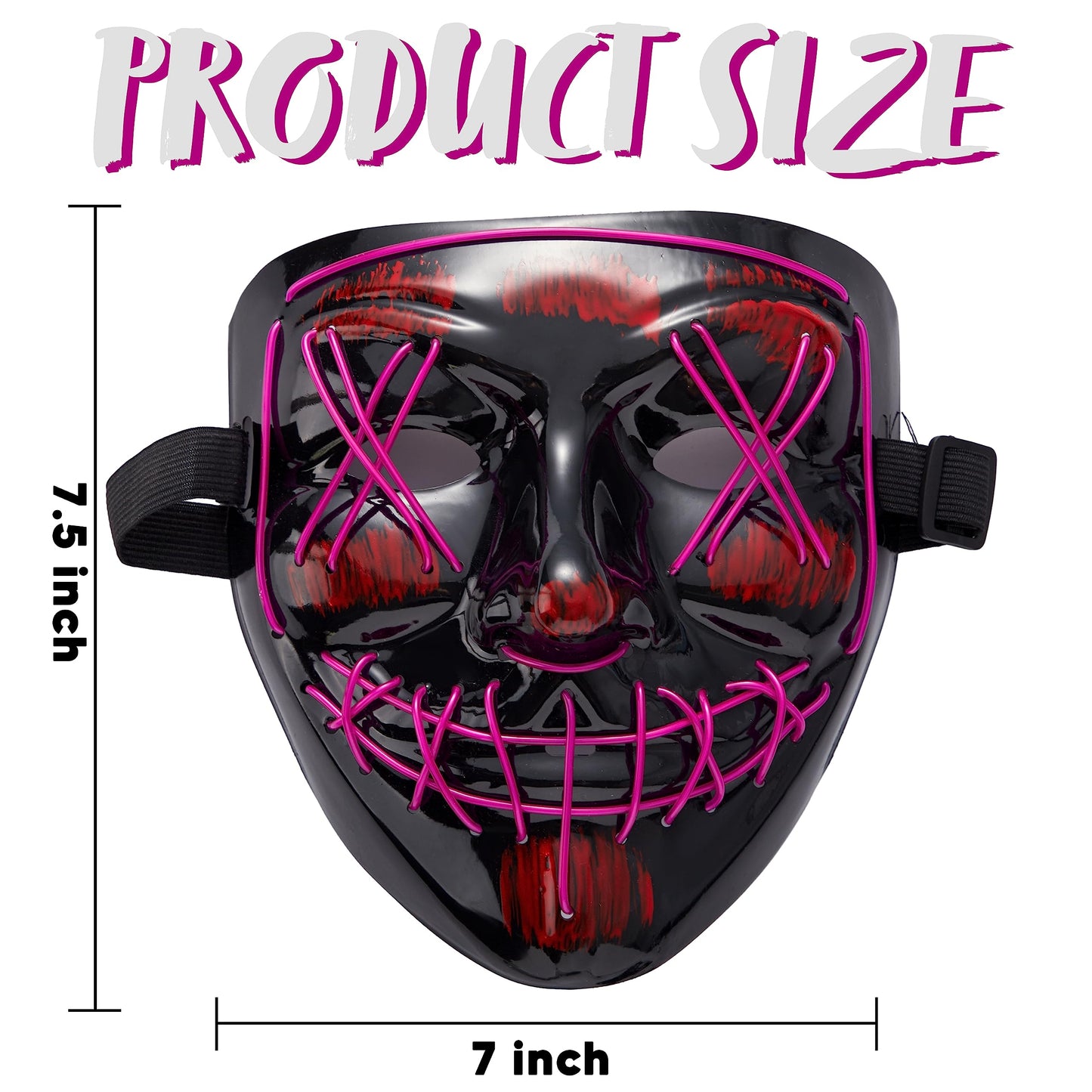 JOYIN Halloween Led Mask, Light Up Mask and Gloves for Cosplay Costume
