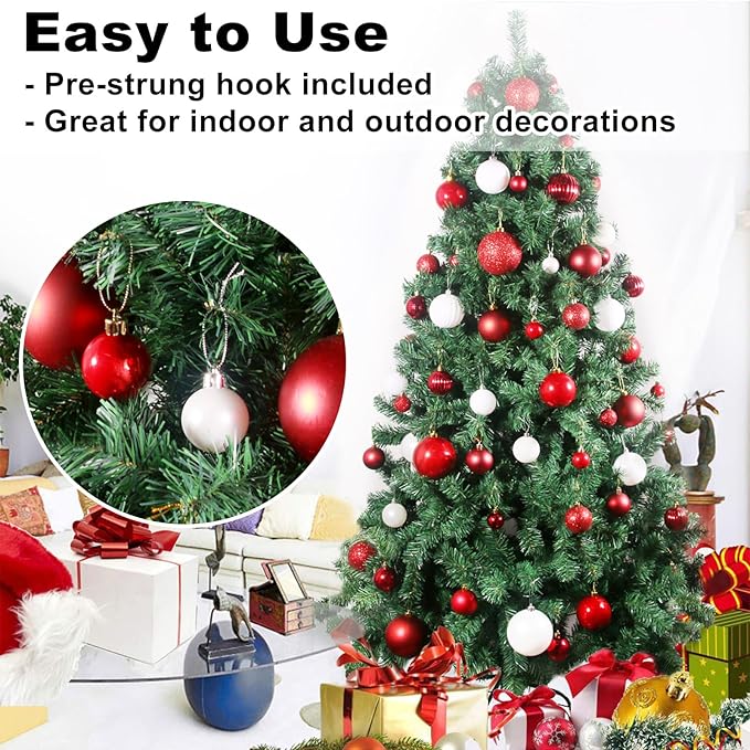 GameXcel Christmas Balls Ornaments for Xmas Tree - Shatterproof