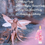 Pink Birthday Candles - Number 4 Candle for Birthday Girl, Butterfly
