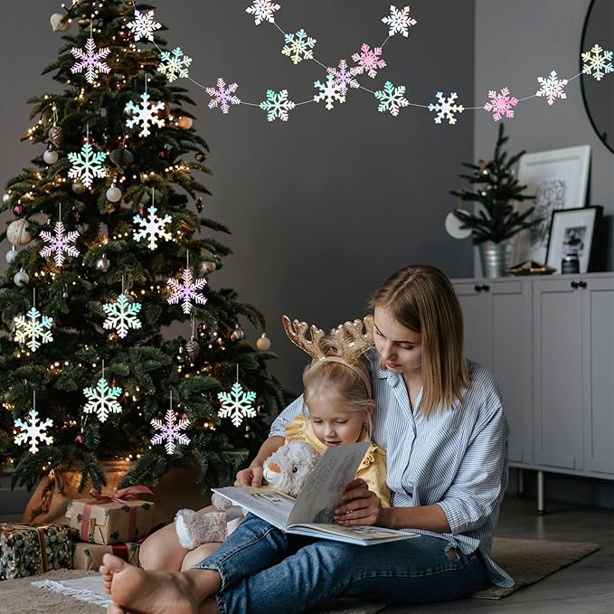 Iridescent-Holographic Snowflake-Snow Christmas Party-Decorations
