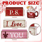 4 Pcs Valentine's Day Table Decoration Wooden Ice Cream Cup