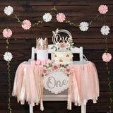 First Birthday Decorations for Girl Light Pink High Chair Banner One