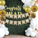 Gold Graduation Party Decoration Class Banner Hanging Pom Poms