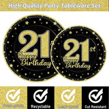 96 Pcs 21st Birthday Party Supplies for 24 Guests Cheers to 21 Years