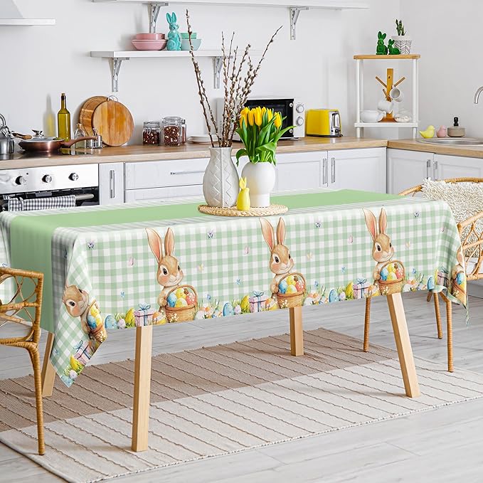 6 Pack Easter Tablecloth, 54" x 108" Disposable Easter Decorations