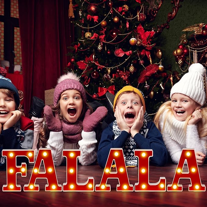 6 Pcs Falala Christmas Decorations Indoor Christmas Neon Lights up