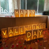 “Happy Valentine's Day” Light up Letters with Tea Lights Candles and